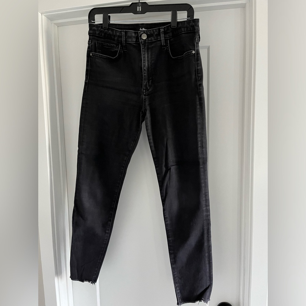 Sam Edelman The Stiletto High Rise Skinny Ankle Raw Hem Denim Black